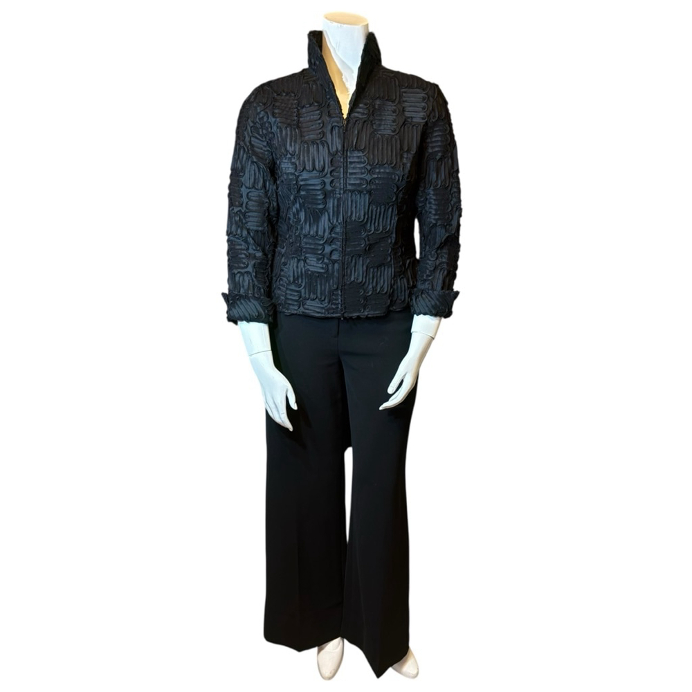 Samuel Dong Origami Textured Architectural Jacket,L, Sculptural Zip Front - Picture 14 of 16